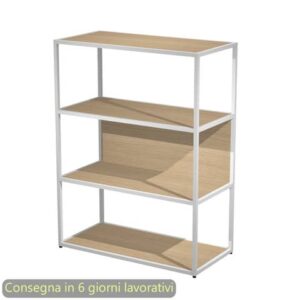 Libreria a giorno media 90x44xH.119 cm struttura metallo bianca Artexport