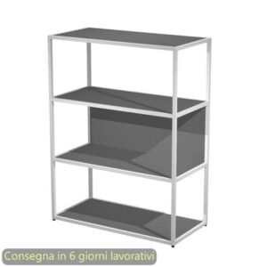 Libreria a giorno media 90x44xH.119 cm struttura metallo bianca Artexport