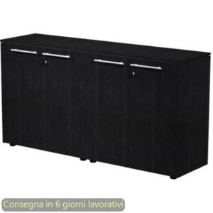 Coppia armadi bassi con ante melaminico con serratura 162,8x43xH.81,4 cm Flora