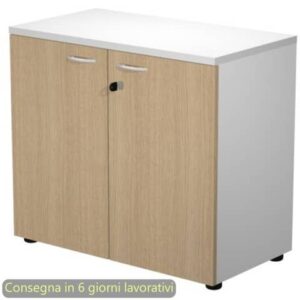 Mobile basso con serratura Presto 80x44xH.72 cm - struttura grigia