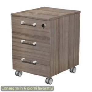 Cassettiera 3 cassetti su ruote 41,8x52xH.61,5 cm Giunone Artexport noce