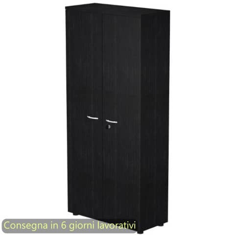 Mobile alto con ante con serratura 80x35xH.180 cm 3 ripiani Presto