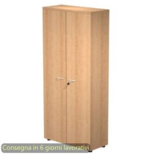Mobile alto con ante con serratura 80x35xH.180 cm 3 ripiani Presto