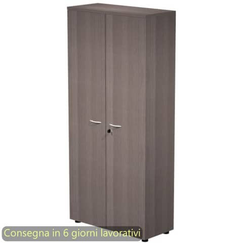 Mobile alto con ante con serratura 80x35xH.180 cm 3 ripiani Presto