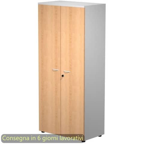 Mobile alto con serratura Presto 80x44xH.180 cm - struttura grigia
