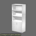 Mobile alto con ante basse 80x46xH.181,8 cm con serratura Flex Artexport bianco