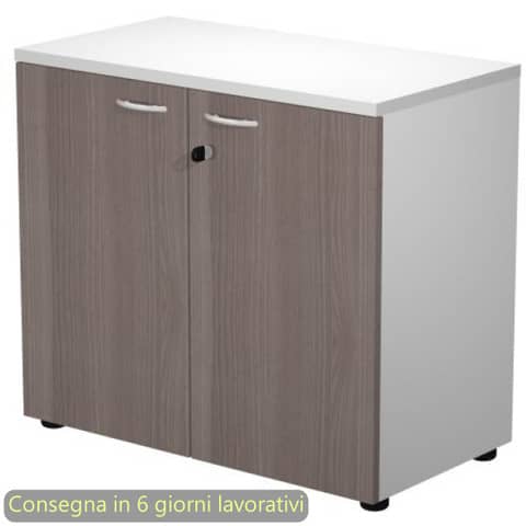 Mobile basso con serratura Presto 80x44xH.72 cm - struttura grigia