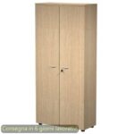Mobile alto con ante con serratura 80x35xH.180 cm 3 ripiani Presto
