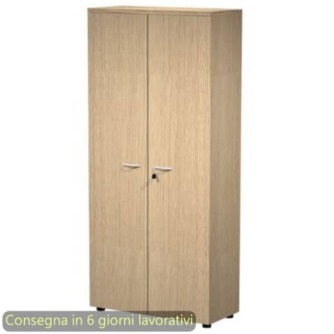 Mobile alto con ante con serratura 80x35xH.180 cm 3 ripiani Presto