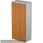 Mobile alto con serratura Presto 80x44xH.180 cm - struttura grigia