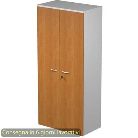 Mobile alto con serratura Presto 80x44xH.180 cm - struttura grigia