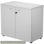 Mobile basso con serratura Presto 80x44xH.72 cm - struttura grigia