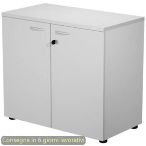 Mobile basso con serratura Presto 80x44xH.72 cm - struttura grigia