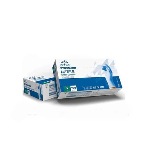Guanti monouso in nitrile senza polvere e senza lattice blu - taglia S -