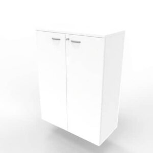 Armadio medio con ante battenti bianche scocca bianca 90x45xH.123,2 cm linea