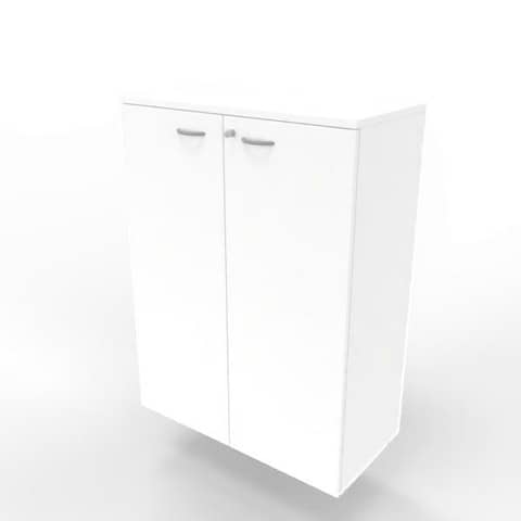 Armadio medio con ante battenti bianche scocca bianca 90x45xH.123,2 cm linea