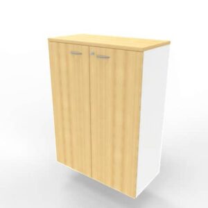 Armadio medio con ante battenti faggio scocca bianca 90x45xH.123,2 cm linea