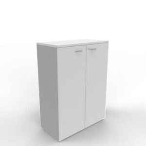 Armadio medio con ante battenti grigio scocca argento 90x45xH.123,2 cm linea