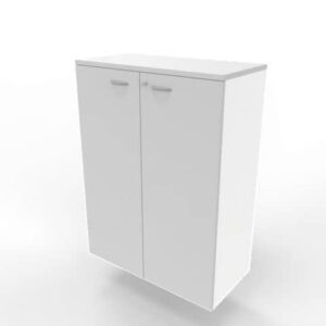 Armadio medio con ante battenti grigio scocca bianca 90x45xH.123,2 cm linea