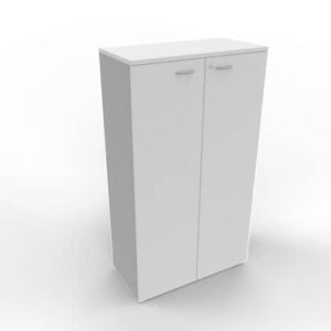 Armadio medio con ante battenti grigio scocca argento 90x45xH.160 cm linea