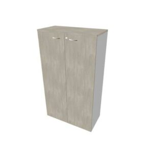Armadio medio con ante battenti cemento scocca argento 90x45xH.160 cm linea