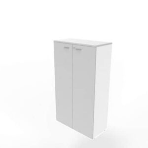 Armadio medio con ante battenti grigio scocca bianca 90x45xH.160 cm linea