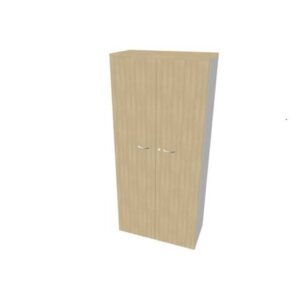 Armadio alto con ante battenti rovere scocca argento 90x45xH.200 cm linea