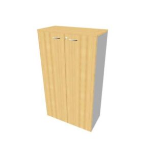 Armadio medio con ante battenti faggio scocca argento 90x45xH.160 cm linea