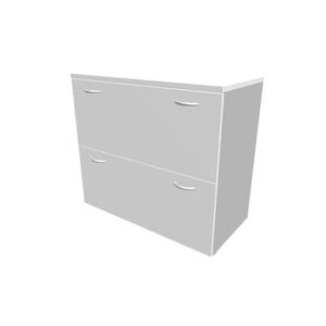 Armadio basso grigio con scocca argento 90x45xH.81,5 cm con due classificatori