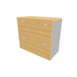 Armadio basso faggio con scocca argento 90x45xH.81,5 cm con due classificatori