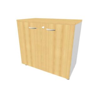 Armadio basso altezza scrivania ante faggio scocca argento 80x45xH.73 cm