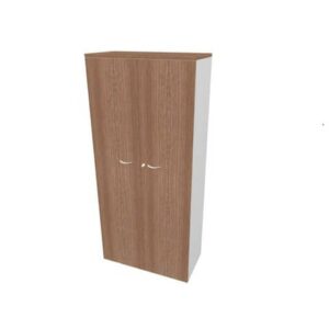 Armadio alto con ante battenti noce scocca argento 90x45xH.200 cm linea