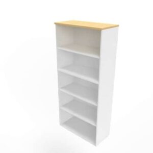 Armadio a giorno alto finitura faggio scocca bianca 90x45xH.200 cm linea