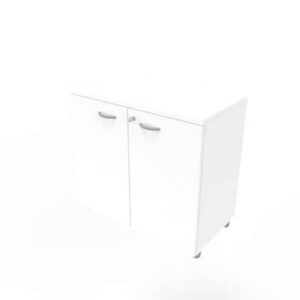 Armadio basso altezza scrivania ante bianche scocca bianca 80x45xH.73 cm