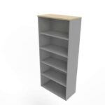 Armadio a giorno alto finitura rovere scocca argento 90x45xH.200 cm linea