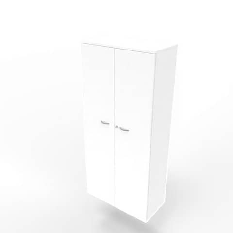 Armadio alto con ante battenti bianche scocca bianca 90x45xH.200 cm linea
