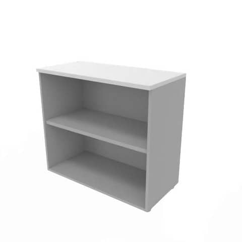 Armadio a giorno basso finitura grigio scocca argento 90x45xH.81,5 cm linea