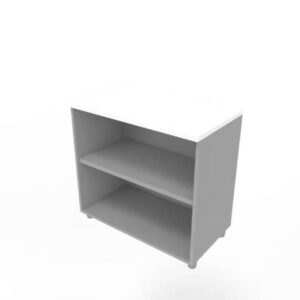 Armadio a giorno basso altezza scrivania bianco scocca argento 80x45xH.73 cm