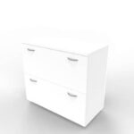 Armadio basso bianco con scocca bianca 90x45xH.81,5 cm con due classificatori