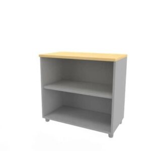 Armadio a giorno basso altezza scrivania faggio scocca argento 80x45xH.73 cm