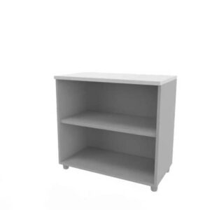 Armadio a giorno basso altezza scrivania grigio scocca argento 80x45xH.73 cm