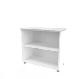 Armadio a giorno basso altezza scrivania grigio scocca bianca 80x45xH.73 cm