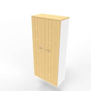 Armadio alto con ante battenti faggio scocca bianca 90x45xH.200 cm linea
