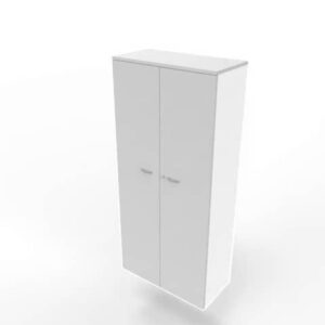 Armadio alto con ante battenti grigio scocca bianca 90x45xH.200 cm linea