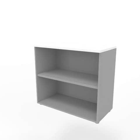 Armadio a giorno basso finitura bianco scocca argento 90x45xH.81,5 cm linea