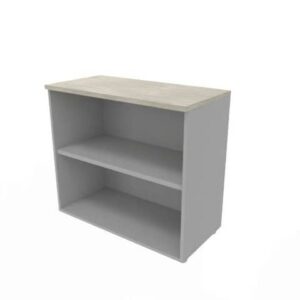 Armadio a giorno basso finitura cemento scocca argento 90x45xH.81,5 cm linea