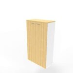 Armadio medio con ante battenti faggio scocca bianca 90x45xH.160 cm linea