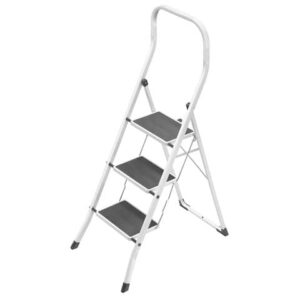 Sgabello in acciaio Superstep - bianco/grigio - per parquet Gierre 3