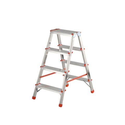 Sgabello doppio Stylo in alluminio Gierre 3 gradini + piano - 0.44xH.0.83 m