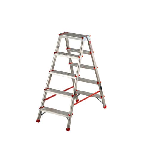 Sgabello doppio Stylo in alluminio Gierre 4 gradini + piano - 0.46xH.1.04 m